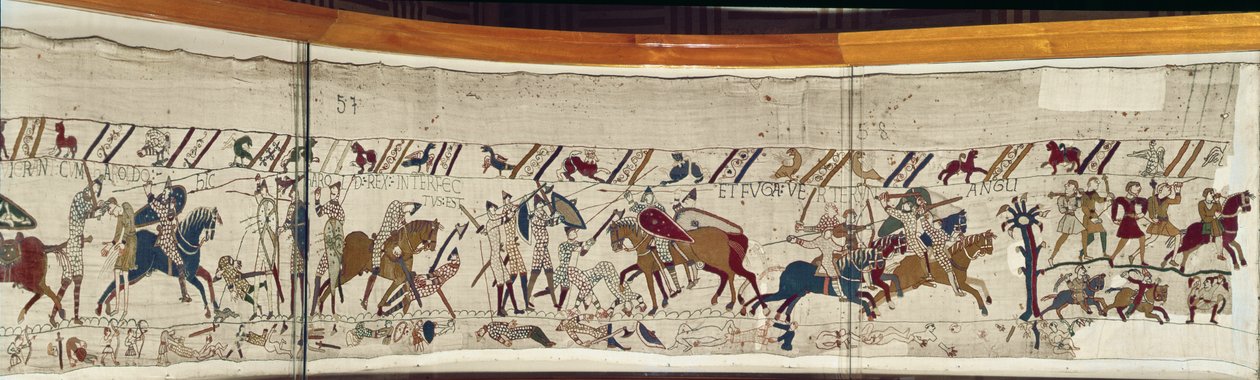 Král Harold je zabit a Angličané letí, Bayeux Tapestry od Unbekannt Unbekannt