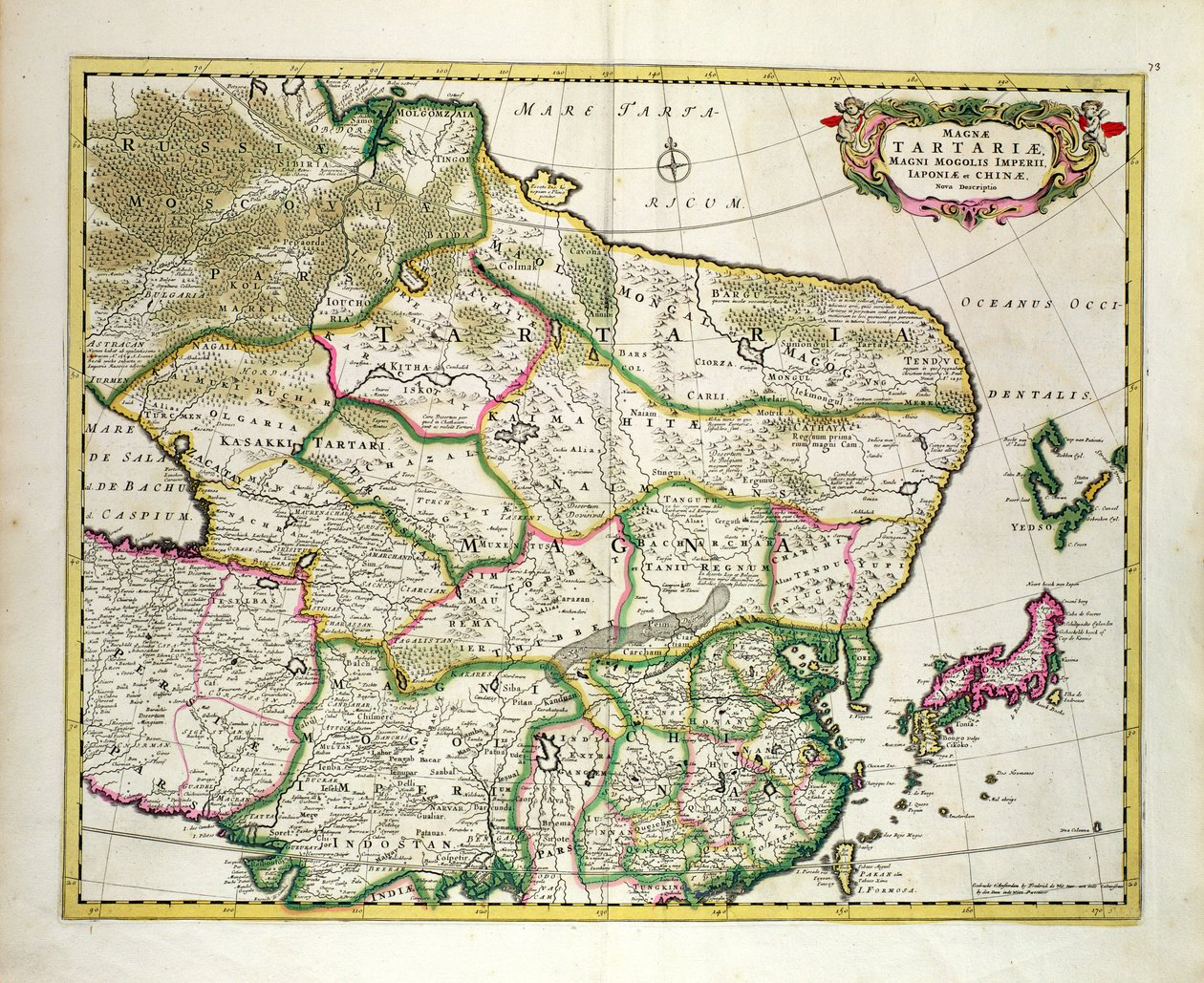 Mapa Mongolska zobrazující část Ruska, Japonska a Číny, c.1680, Frederick de Wit od Unbekannt Unbekannt