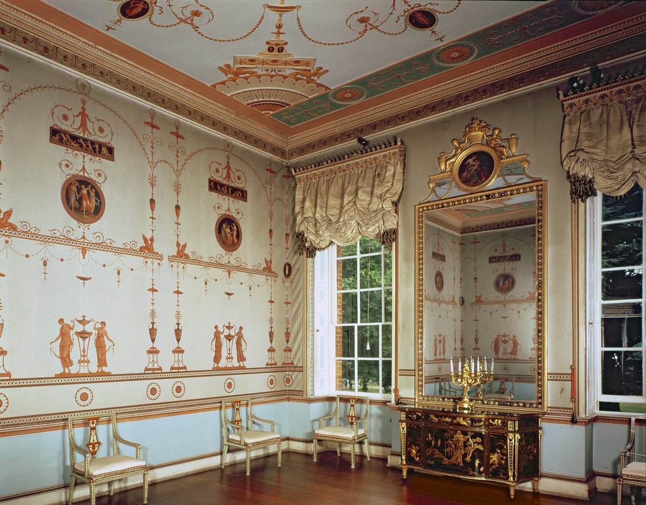 Osterley Park, The Etruscan Room, postavený Robertem Adamem (1728-92), zahájen v roce 1761, Middlesex, UK od Unbekannt Unbekannt