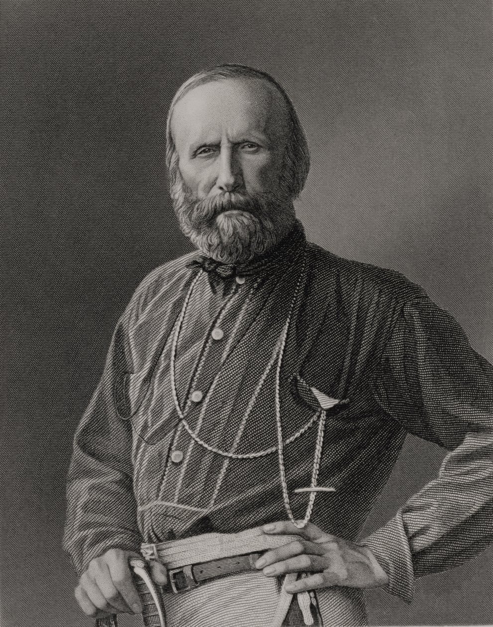 Portrét Giuseppe Garibaldiho (1807-82), vyrytý Williamem Hollem (1807-71) podle fotografie, vyd. William Mackenzie od Unbekannt Unbekannt