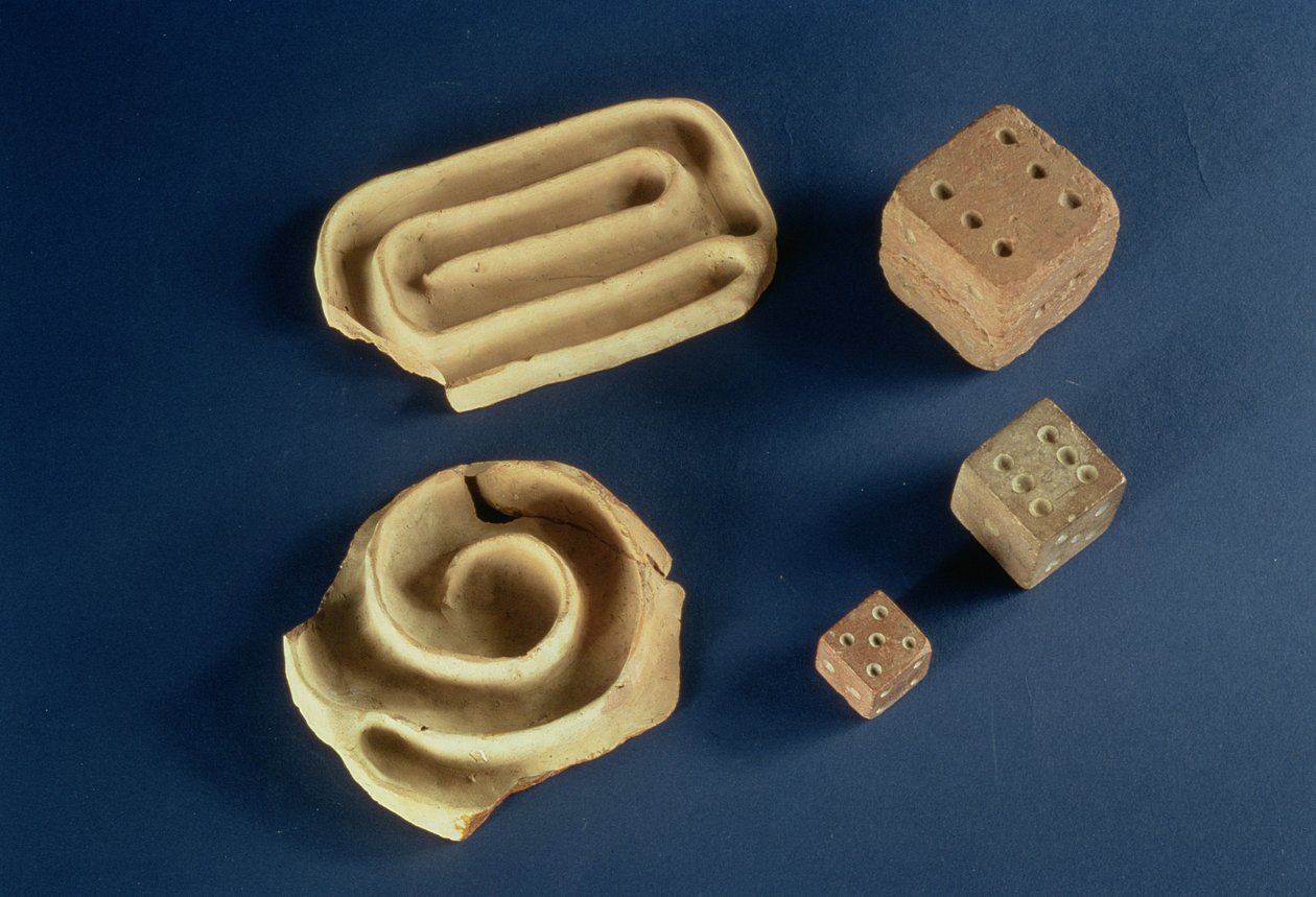 Pískovcová hra s kostkami a terakotovým bludištěm, Harappa, 2300-1750 př.n.l. od Unbekannt Unbekannt