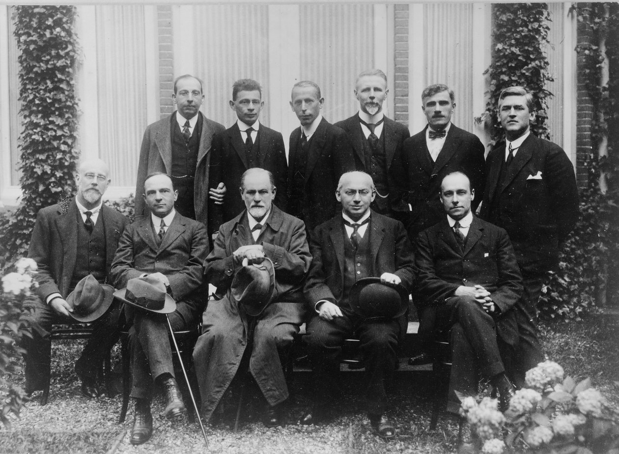 Sigmund Freud s kolegy na psychoanalytickém kongresu v Haagu, 1920 od Unbekannt Unbekannt
