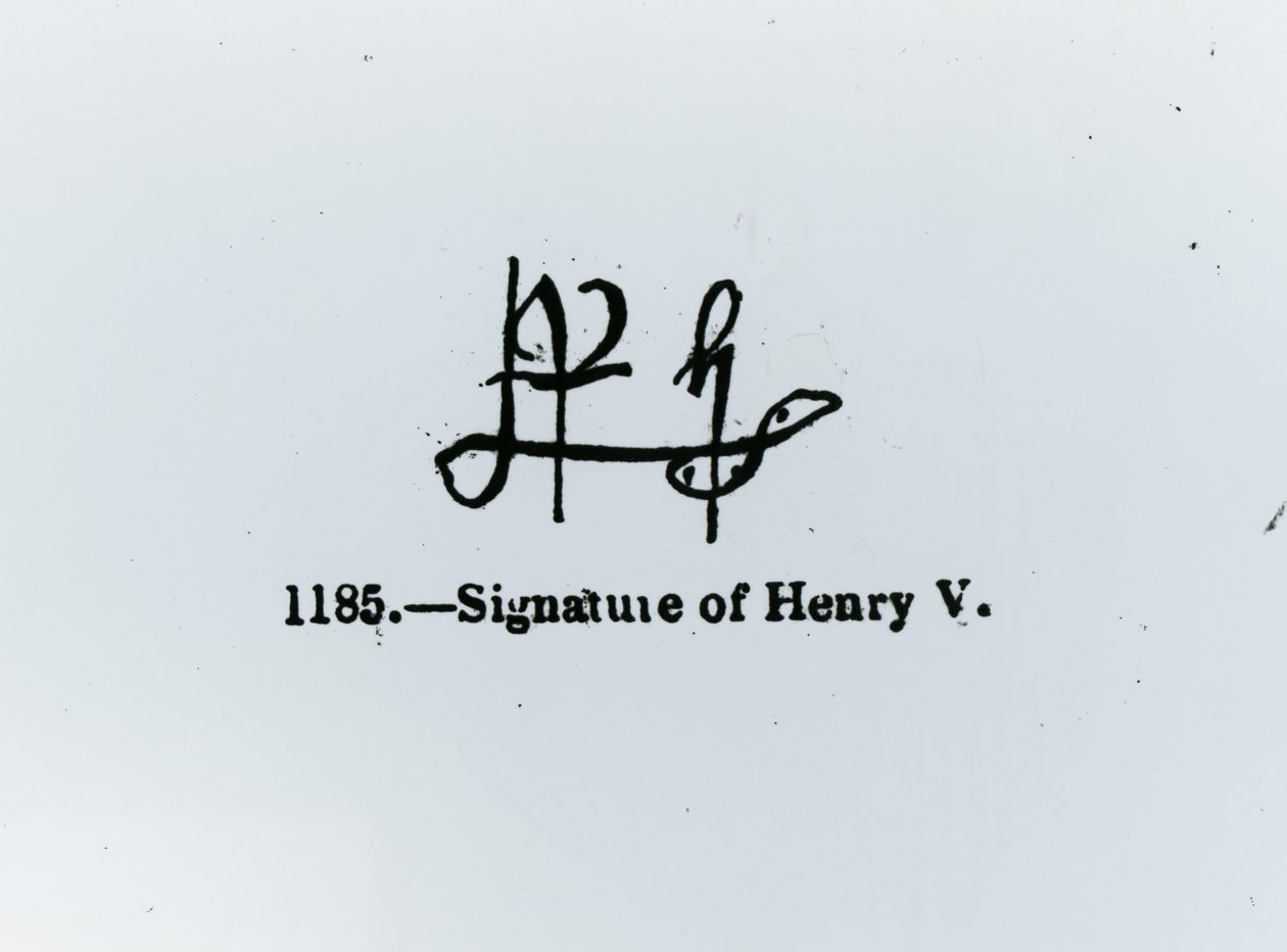Podpis Jindřicha V. (1387-1422) od Unbekannt Unbekannt