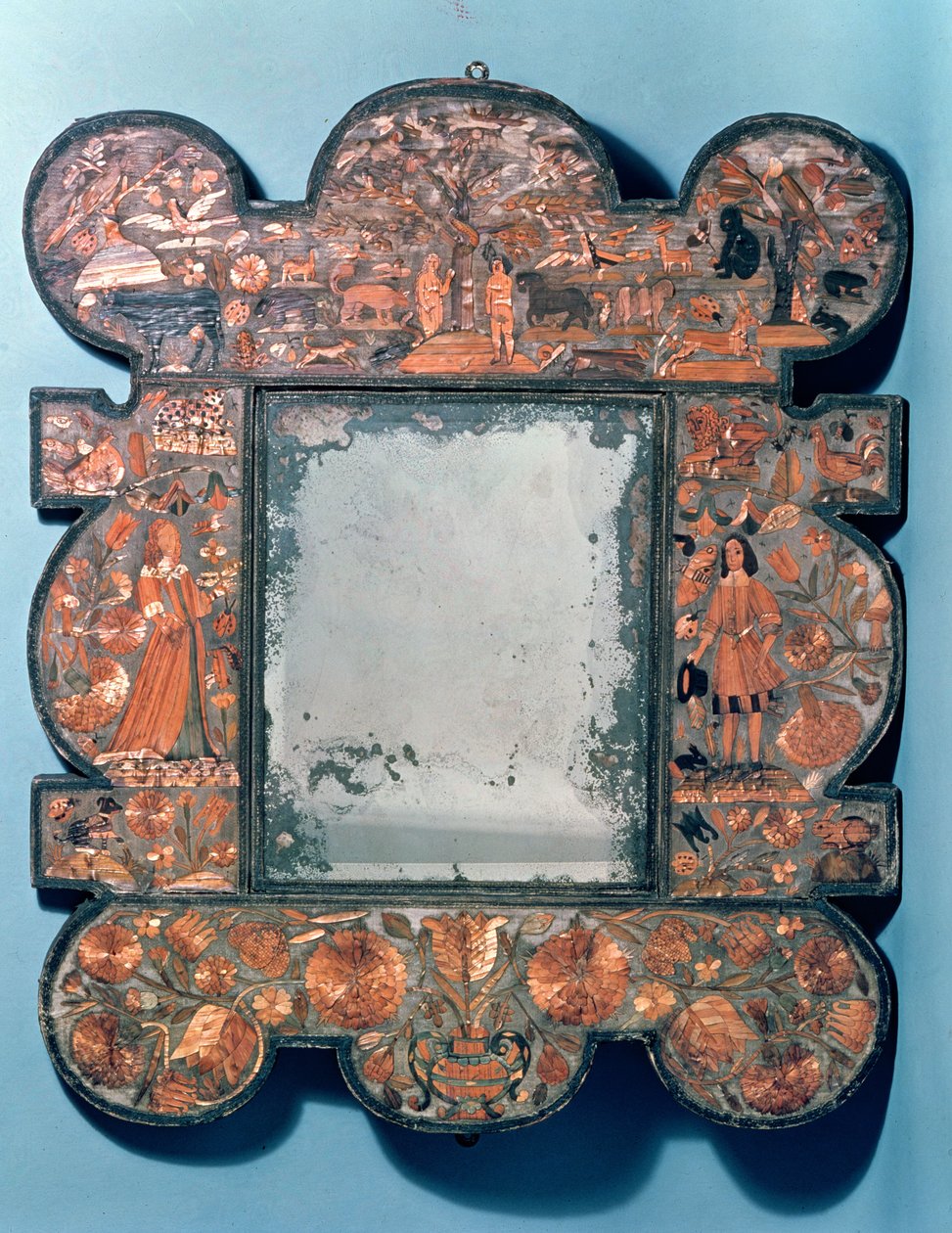 Rám zrcadla ze slámy, 1670-80 od Unbekannt Unbekannt