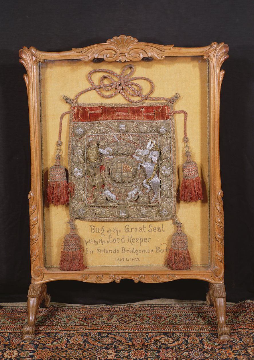 Taška Velké pečeti, kterou drží Lord Keeper, Sir Orlando Bridgeman (1667-72) od Unbekannt Unbekannt