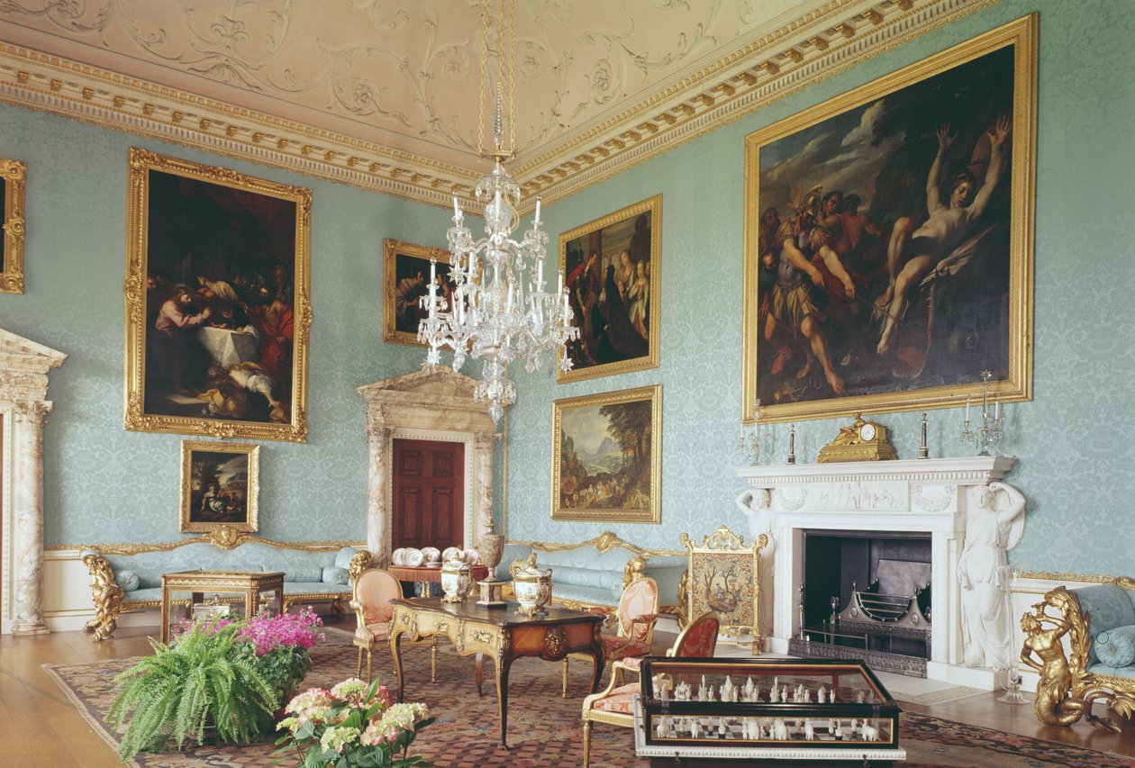 Přijímací místnost, Kedleston Hall, Derbyshire od Unbekannt Unbekannt