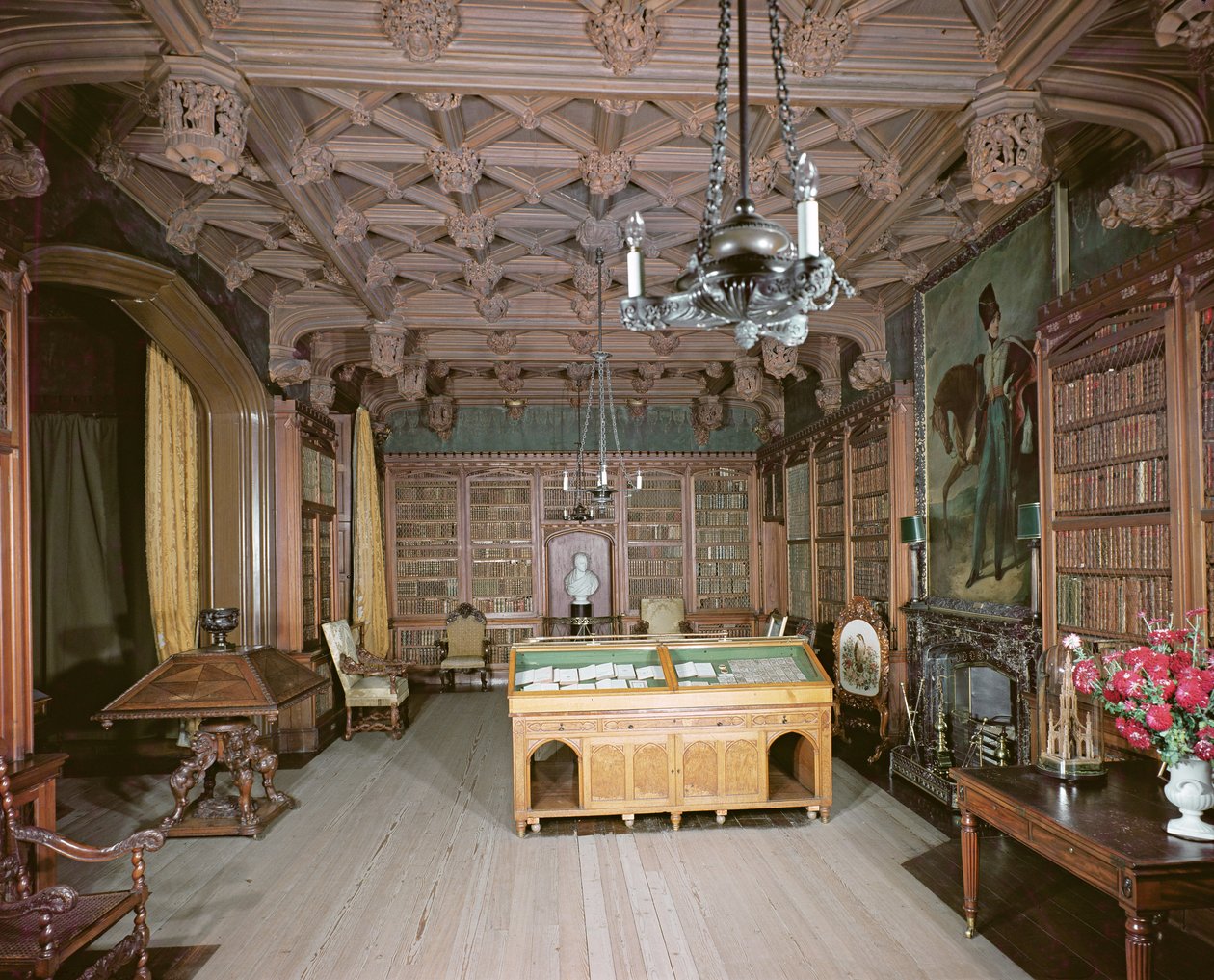 Knihovna, Abbotsford House, Melrose, přestavěná kolem roku 1822 od Unbekannt Unbekannt