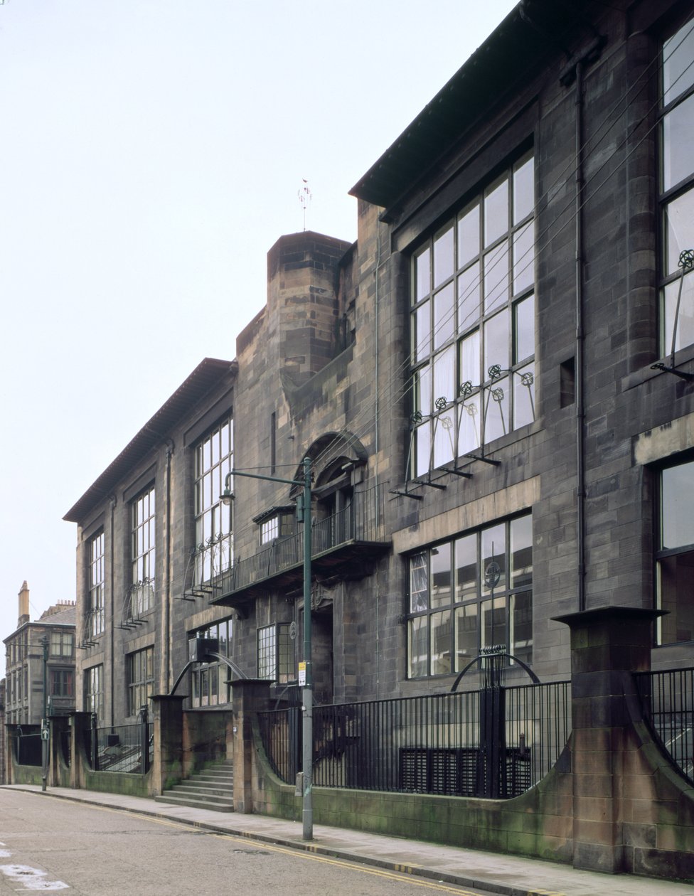 Pohled na exteriér Glasgow School of Art, postavený 1897-1909 Charles Rennie Mackintosh, (1868-1928); Skotsko, Spojené království od Unbekannt Unbekannt