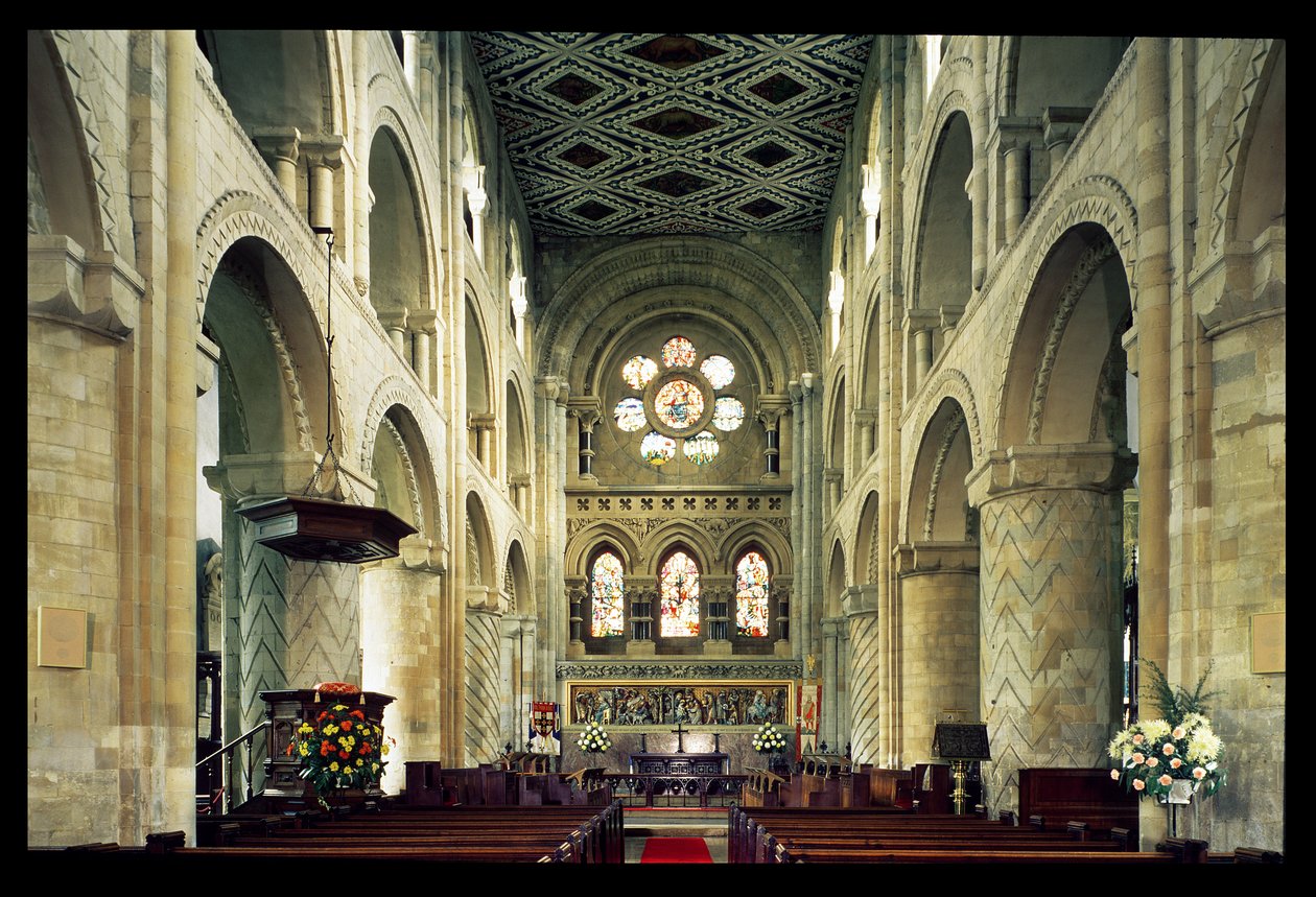 Pohled na hlavní loď opatského kostela, Waltham Abbey, Essex od Unbekannt Unbekannt