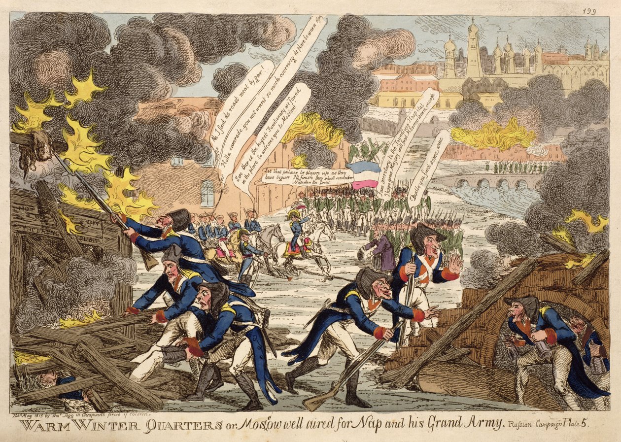 Teplá zimní čtvrť aneb Moskva dobře vysílaná pro Napoleona a jeho Velkou armádu od Williamse, ze série nazvané Ruské tažení května 1813 od Unbekannt Unbekannt