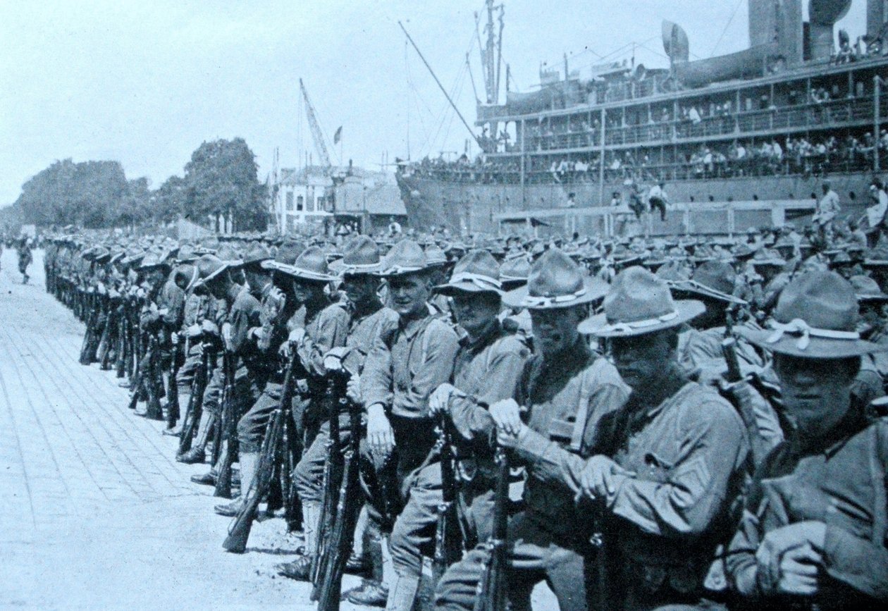 Americké jednotky přistávající ve Francii, 1917 od Unbekannt Unbekannt