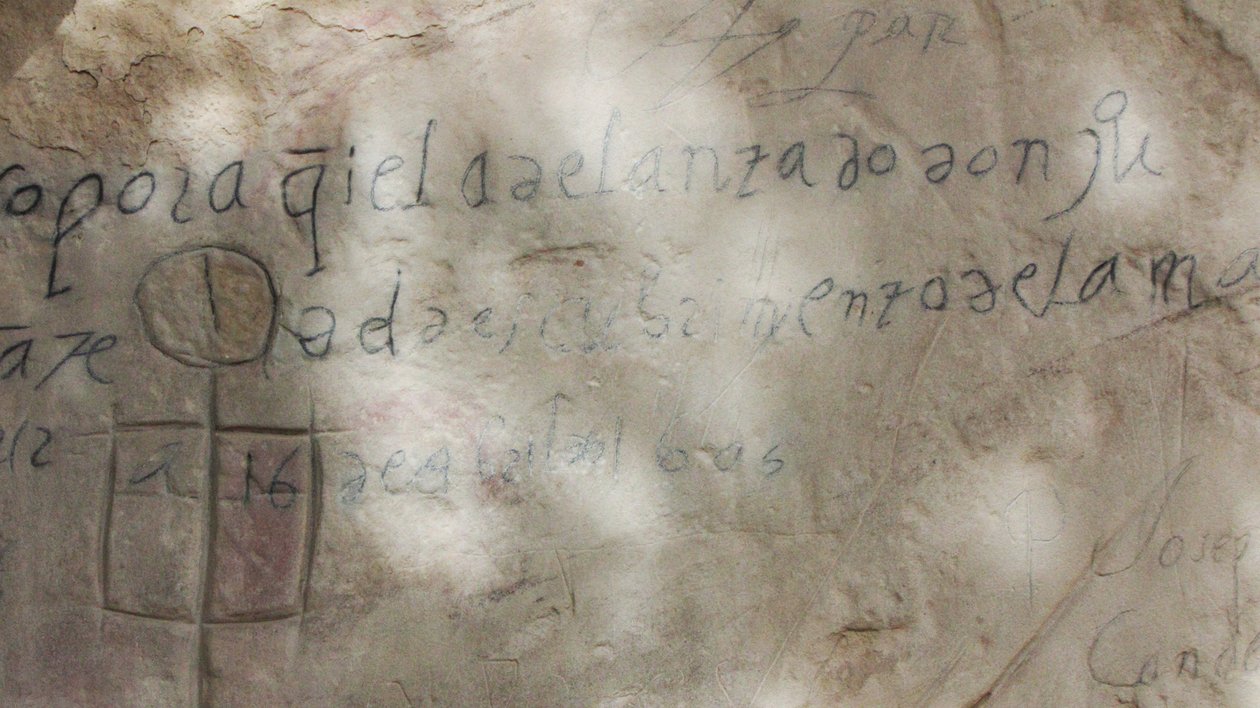 Nápisy na straně bluff, Don Juan de Onate El Morro National Monument, Nové Mexiko, 1605 od Unbekannt Unbekannt