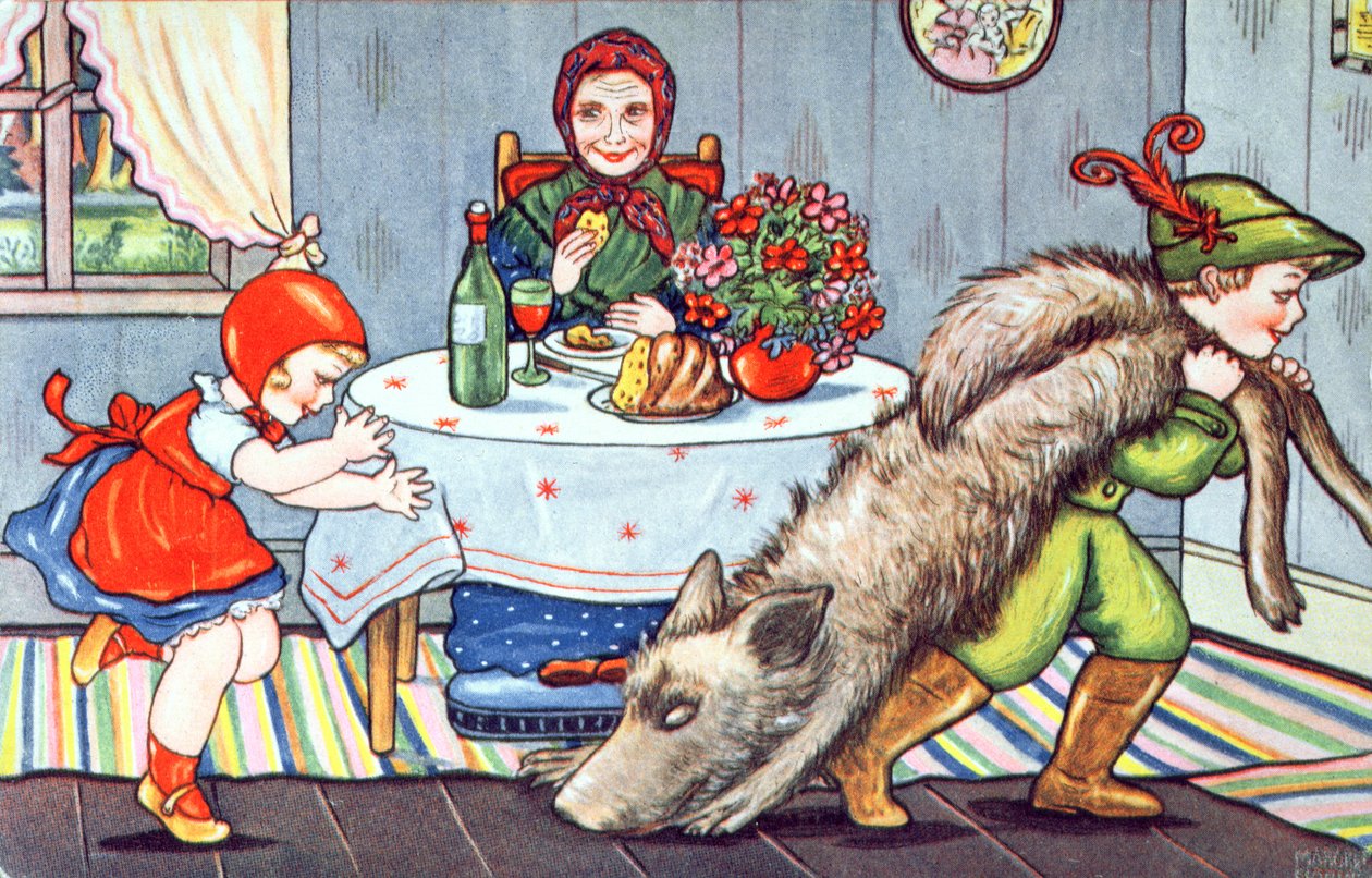Středoevropská ilustrace "Červené Karkulky", 1934 od Unbekannt Unbekannt