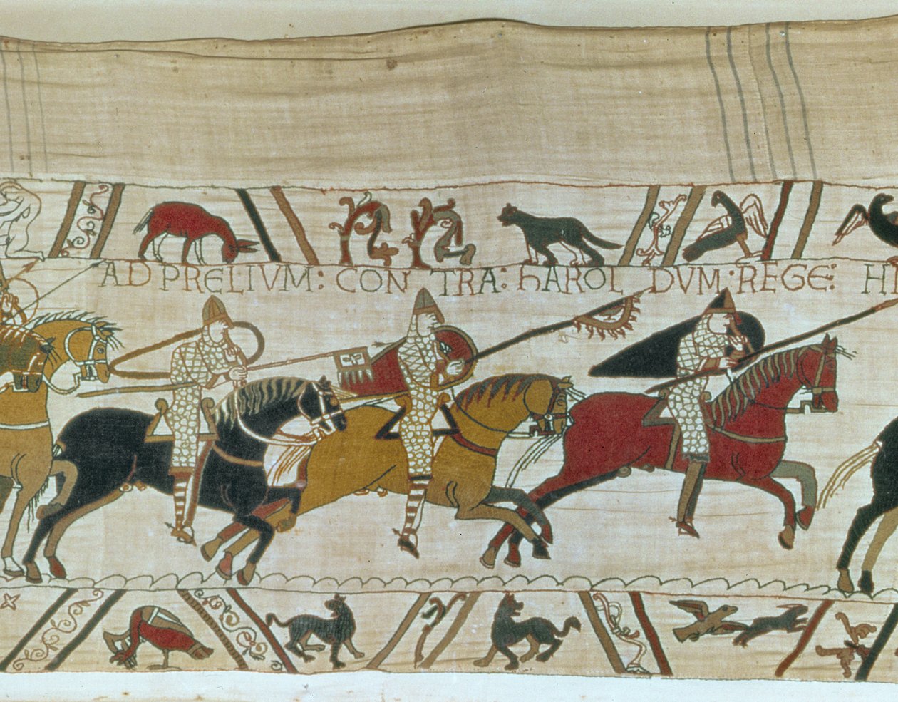 Vévoda William vede své rytíře do bitvy, Bayeux Tapestry od Unbekannt Unbekannt
