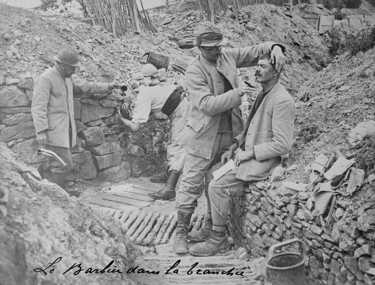 Francouzský zákopový holič, 1915-18 od Unbekannt Unbekannt