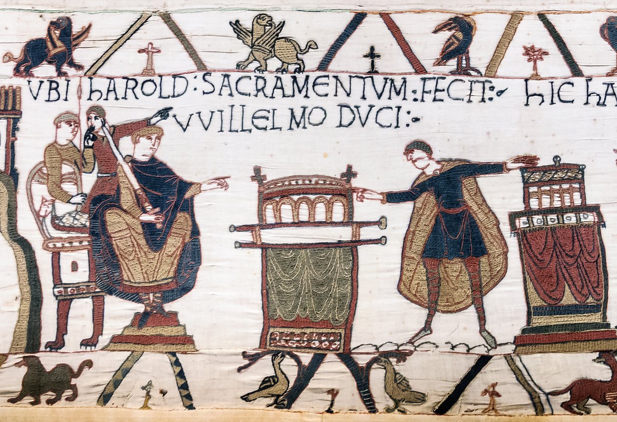 Harold přísahá Williamovi posvátnou přísahu v Bayeux, Bayeux Tapestry od Unbekannt Unbekannt