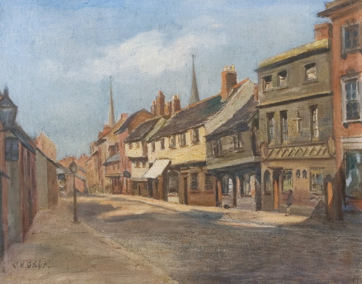 Little Park Street, Coventry, zobrazující první katolický kostel, konec 19.-20. století od Unbekannt Unbekannt