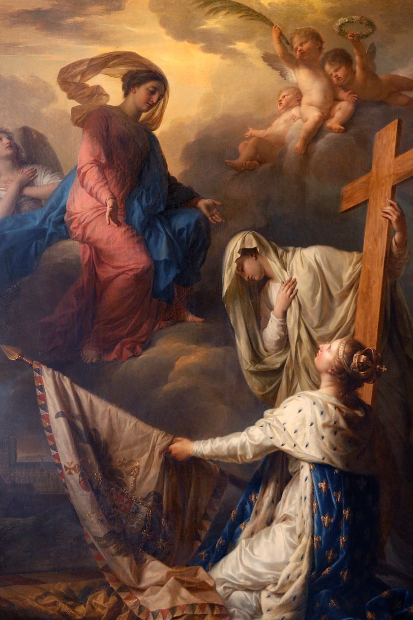 Katolický kostel Notre-Dame du Val-de-Grace, Paříž, Francie, Obraz: "La France appuy?e sur la Religion consacre? Notre-Dame-des-Gloires des drapeaux pris? l"ennemi", Olej na plátně od Jean -Charles Nicaise-Perrin, 1806, nařídil Napoleon I od Unbekannt Unbekannt