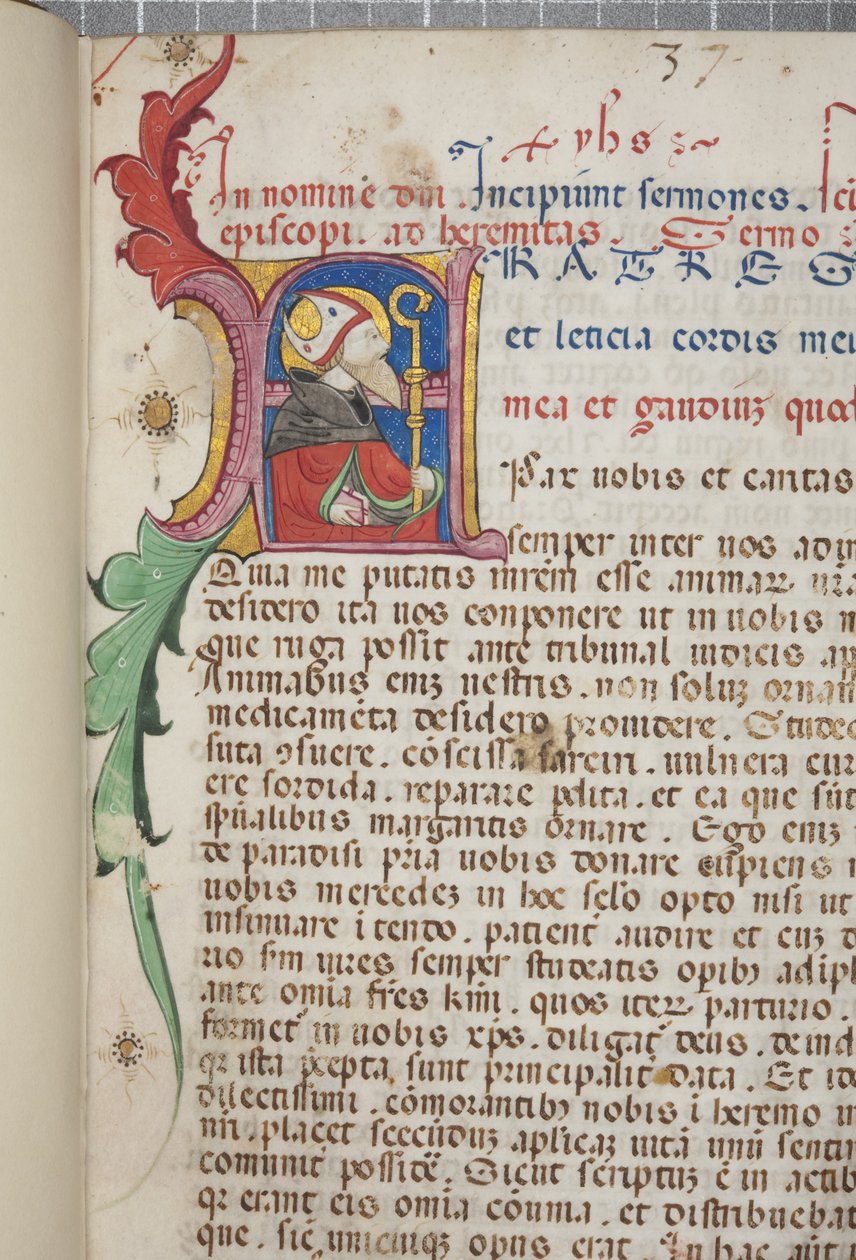 Pseudo-Augustine, Sermones ad fratres in eremo, Fol 1, detail, c.1350 od Unbekannt Unbekannt