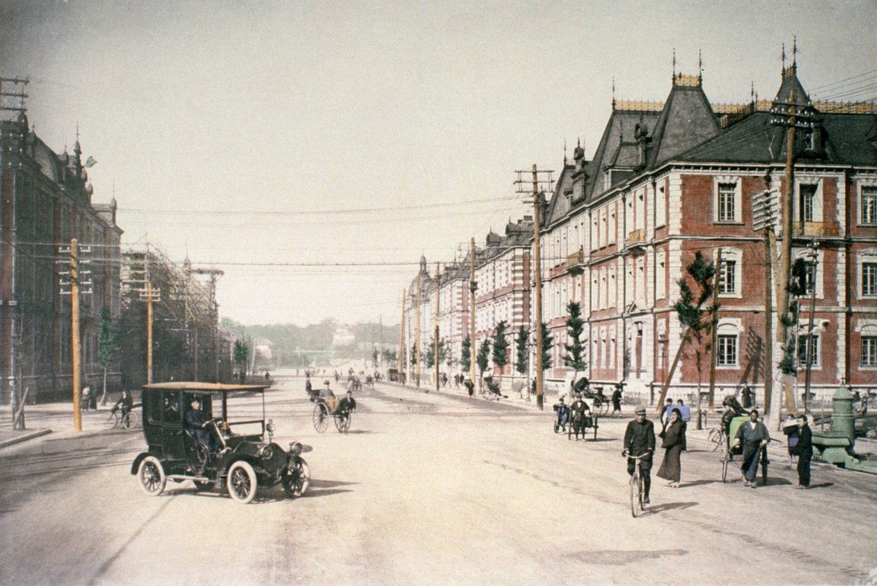 Pouliční scéna v Tokiu, Japonsko, cca 1895-1900 od Unbekannt Unbekannt