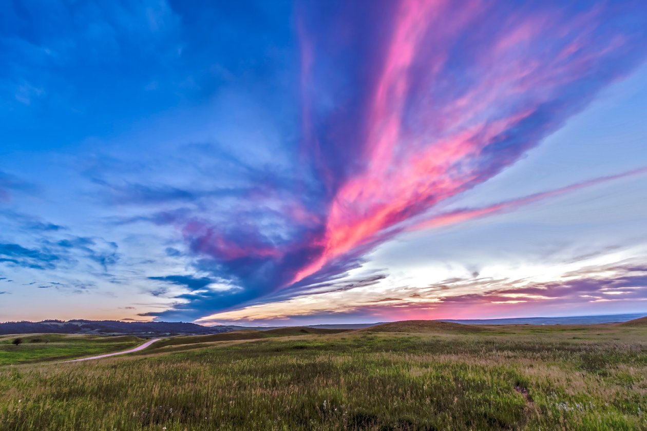 Západ slunce na Reesor Ranch, na okraji Cypress Hills, na hranici Alberta-Saskatchewan, 4. července 2014 od Unbekannt Unbekannt