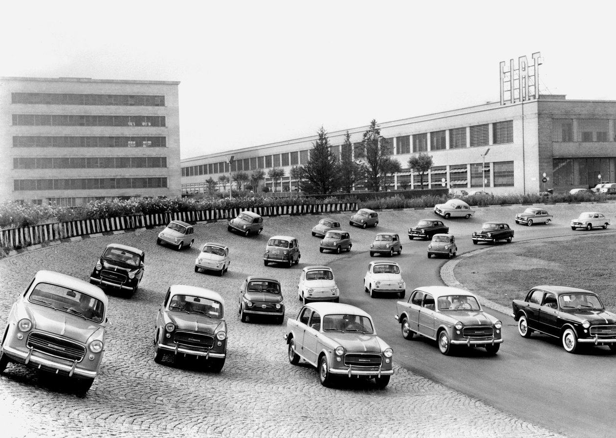 Testování vozů na testovací dráze Fiat, Mirafiori, Turín, 1958 od Unbekannt Unbekannt