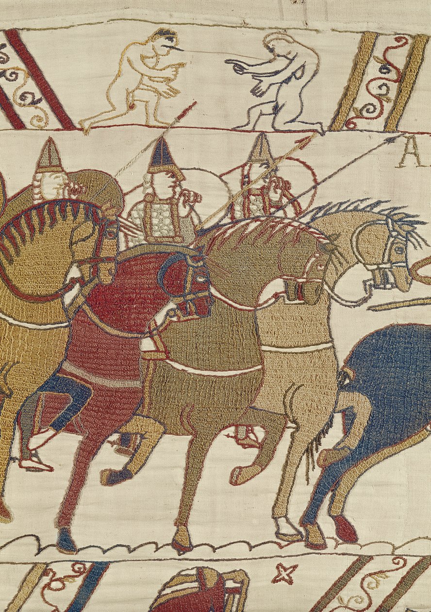 Normané vyrazili z Hastingsu k útoku na Harold v Bayeux Tapestry od Unbekannt Unbekannt