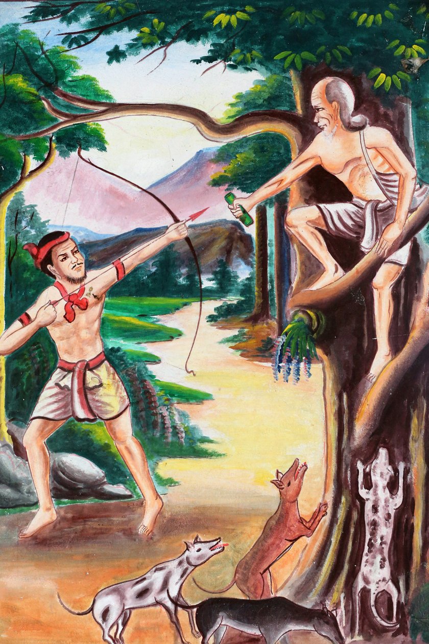 20151102, Vang Vieng, Laos : Příběhy Jataka jsou vyprávění o předchozích životech Buddhy (to znamená, než se naposledy narodil, aby se stal Buddhou) od Unbekannt