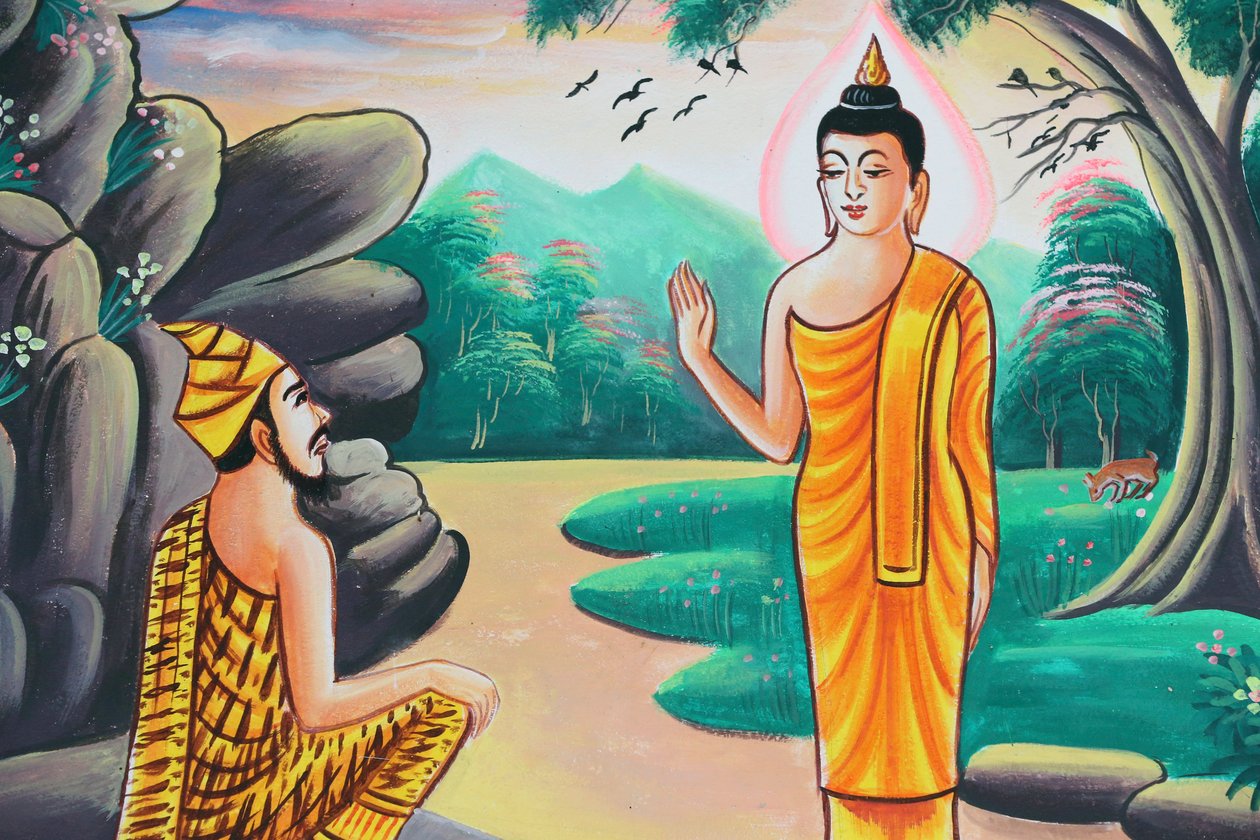 20151103, Kasi, Laos : Obraz zobrazující životní příběh Buddhy Šákjamuniho od Unbekannt