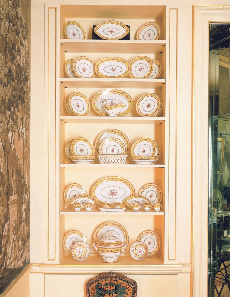 Večerní služba v Paříži (Rue des Crussol), kolem 1792-95 (porcelán) od Unbekannt