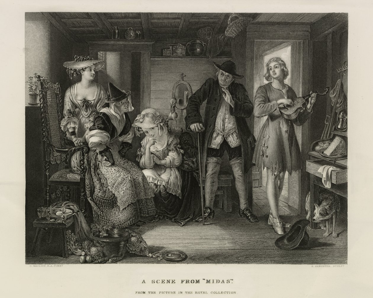 Scéna z Midasu, Velká Británie, kolem roku 1850 (rytina) od Unbekannter Künstler
