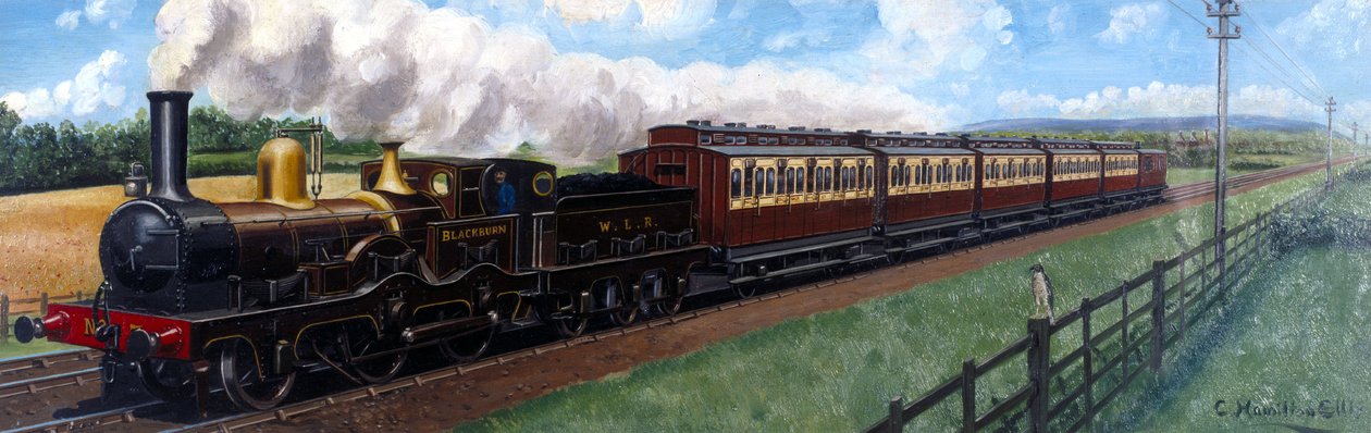 Vlak West Lancashire Railway tažený lokomotivou 
