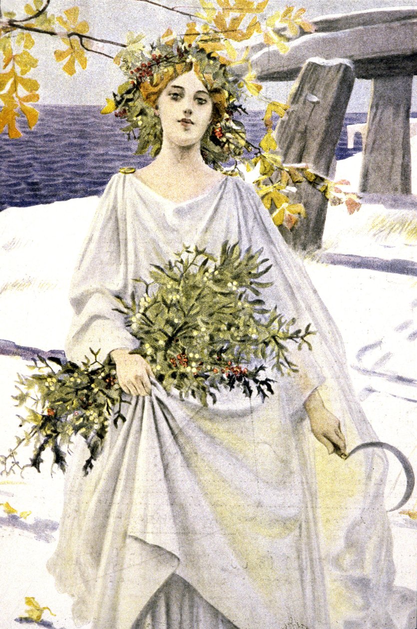 Druid trhající jmelí, kolem roku 1900 (ilustrace) od Unbekannter Künstler