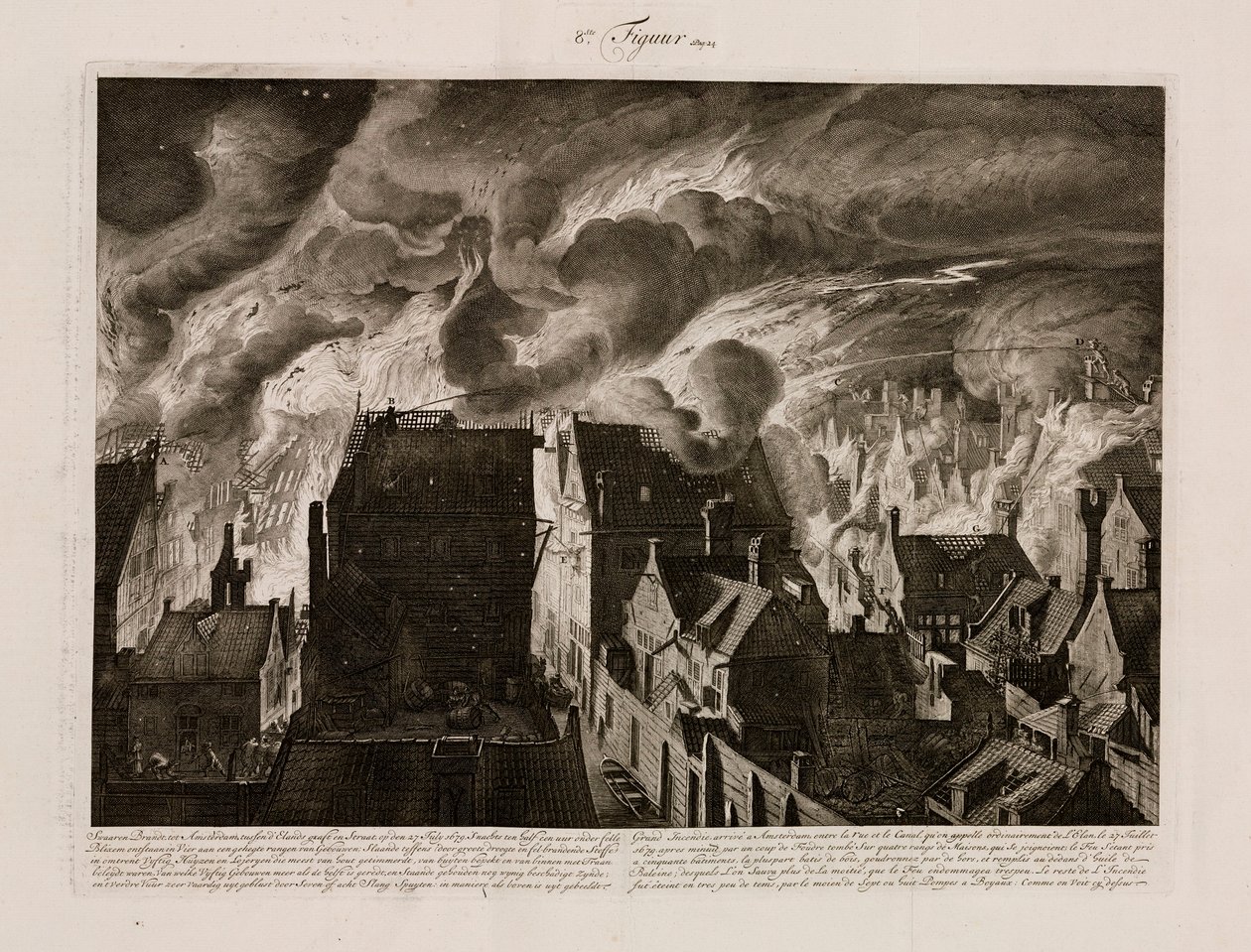 Velký požár, Amsterdam, Holandsko, 27. července 1679 od Unbekannt