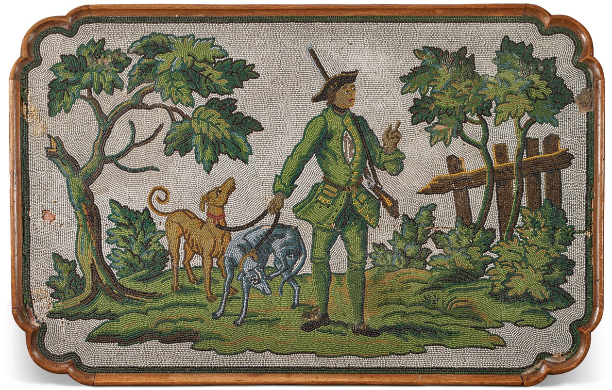 Deska z německého dubu a perličkového příležitostného stolku, cca. 1740 od Unbekannter Künstler