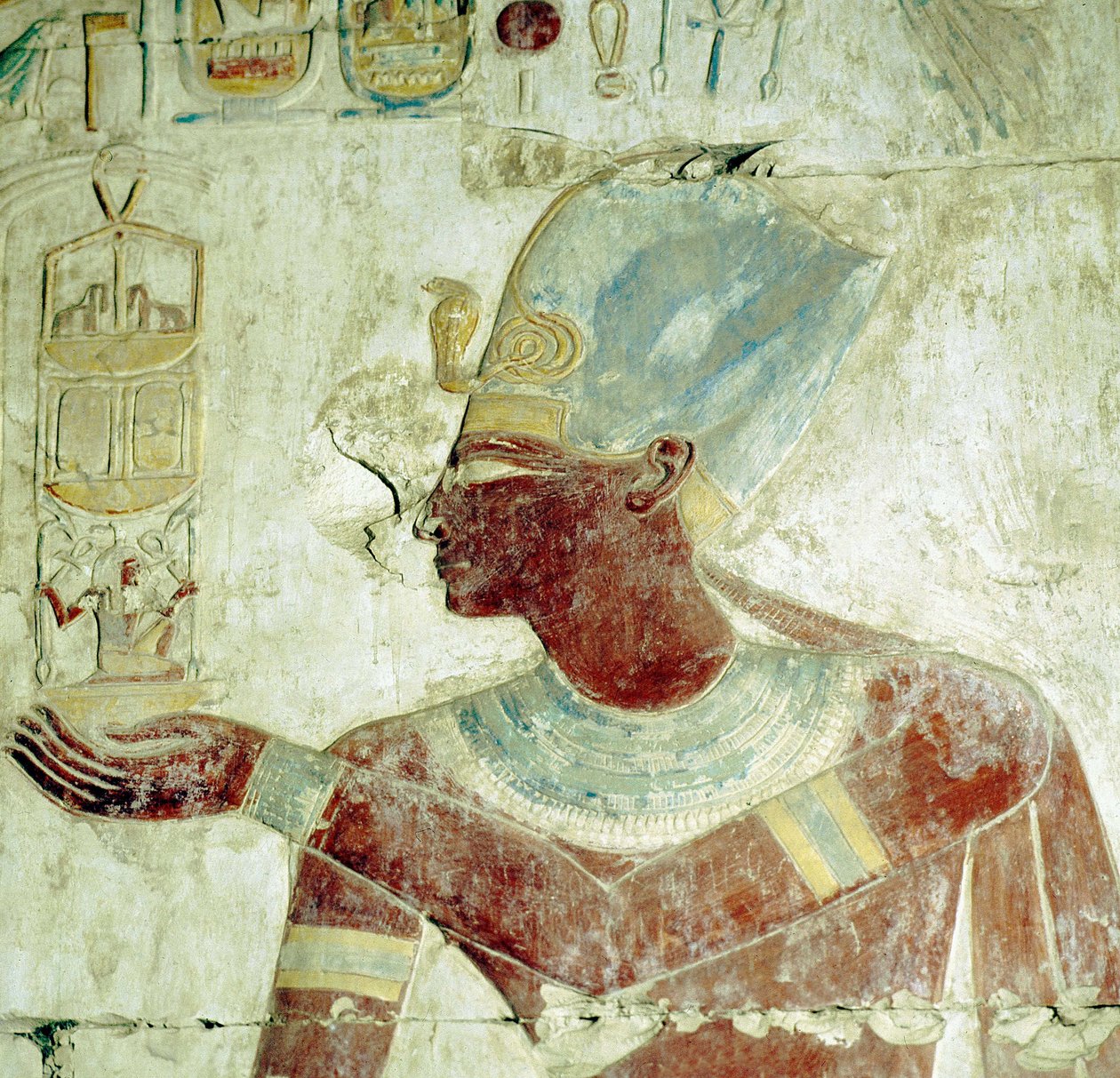 Abydos: Chrám Ramsese II., Král při obřadu. (19. dynastie). od Leopold Blonder