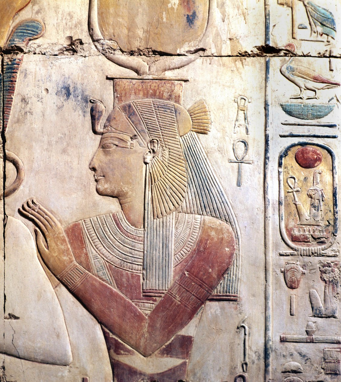 Abydos v Egyptě: Osiriacův chrám Sethi (Seti) I, bohyně ISIS. od Leopold Blonder