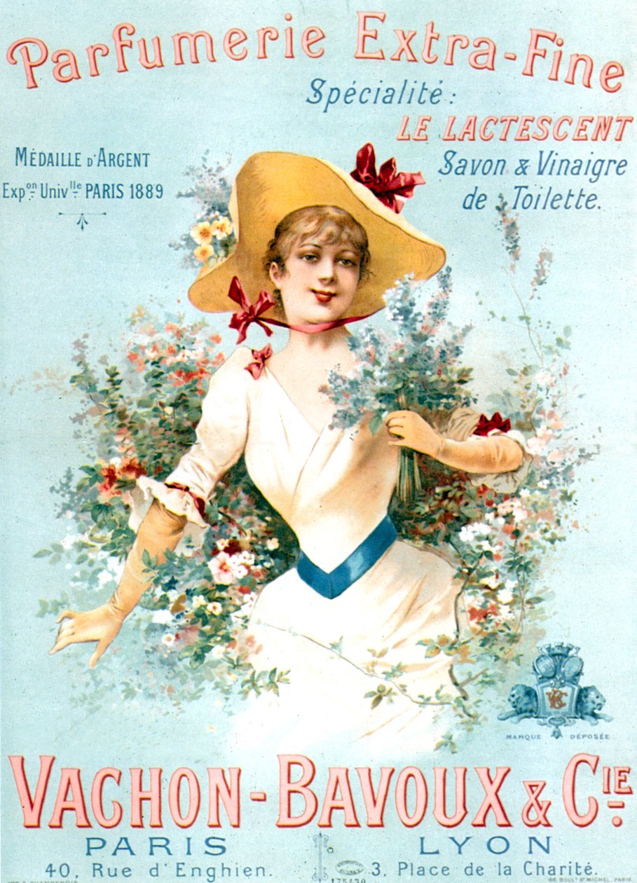 Reklamní plakát na parfémy Vachon Bavoux cca 1891 od Unbekannter Künstler