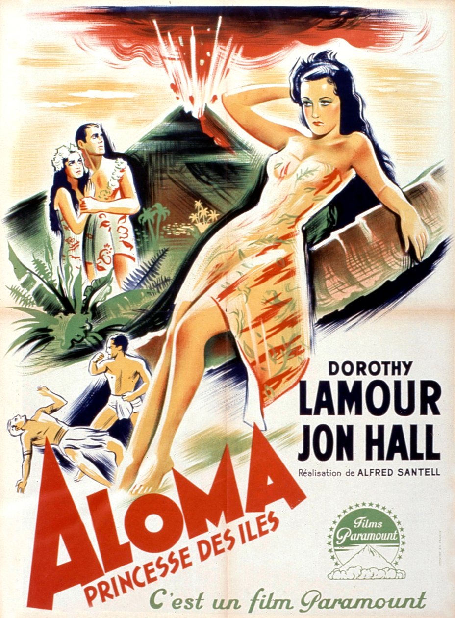 Filmový plakát Aloma of the South Seas od Alfreda Santella v hlavních rolích Dorothy Lamour a Jon Hall 1941 od Unbekannt