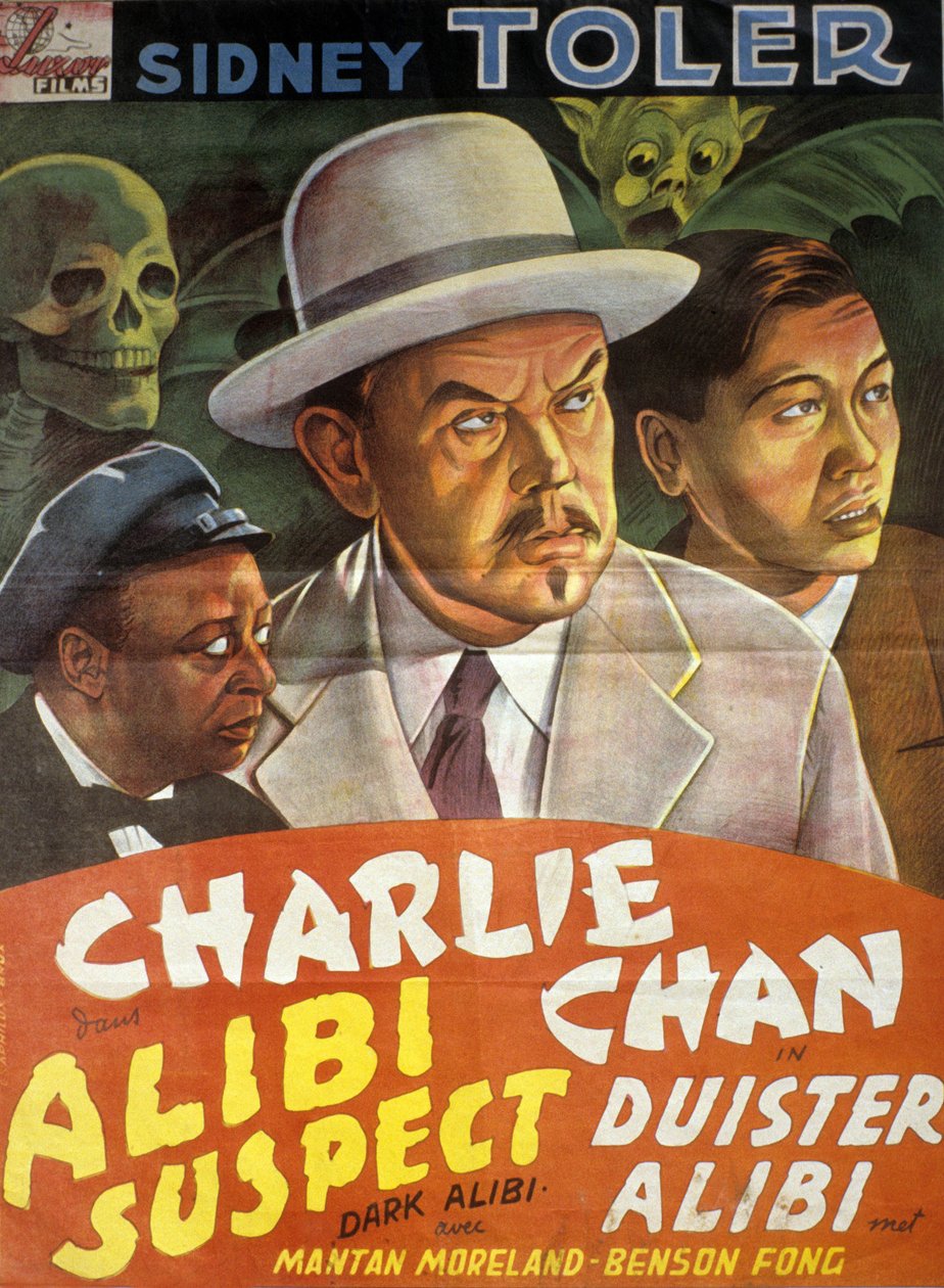 Plakát k filmu Charlie Chan: Podezřelý z alibi (temné alibi) režiséra Phila Karlsona se SidneyTolerem od Unbekannt