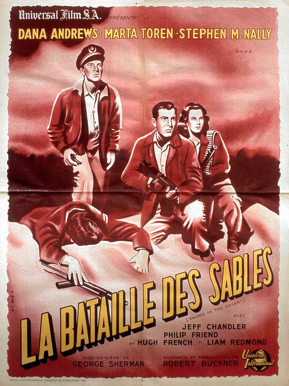 Plakát k filmu Battle of the Sands od GeorgeShermana s Danou Andrews Martou Torenovou a Stephenem Mc Nallym 1949 od Unbekannt