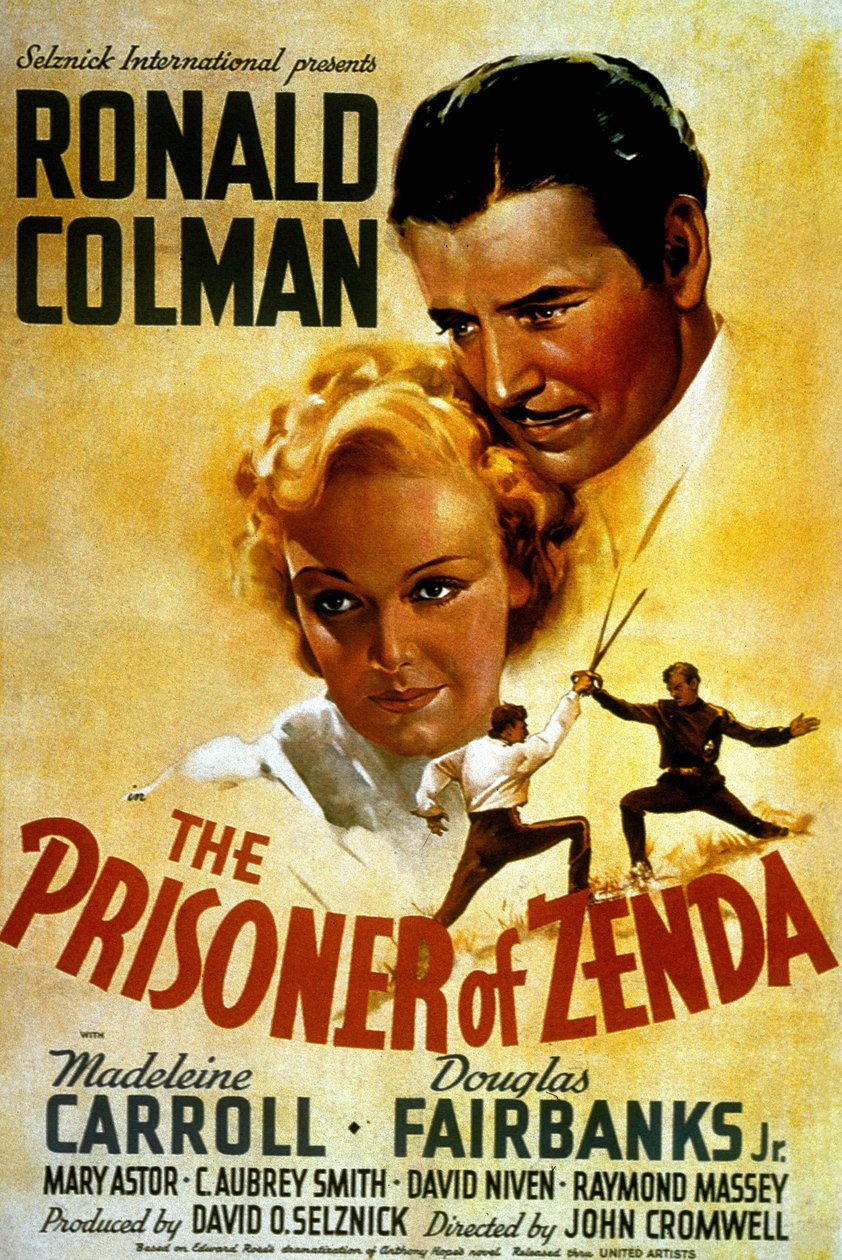 Plakát k filmu The Prisoner of Zenda od Johna Cromwella s Madeleine Carroll a Douglas Fairbank Jr 1937 od Unbekannt