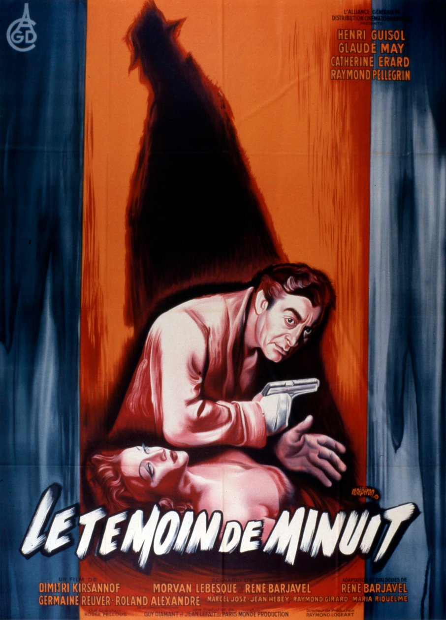 Filmový plakát Půlnoční svědek Dimitri Kirsanoff 1953 od Unbekannt