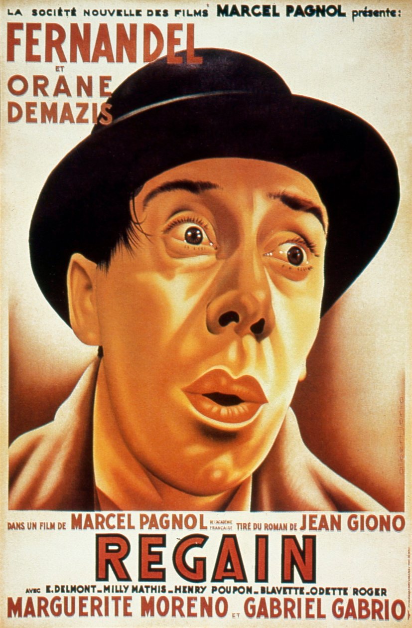 Plakát k filmu Récolte od Marcela Pagnola s Fernandelem 1937 (podle Jeana Giona) od Unbekannt