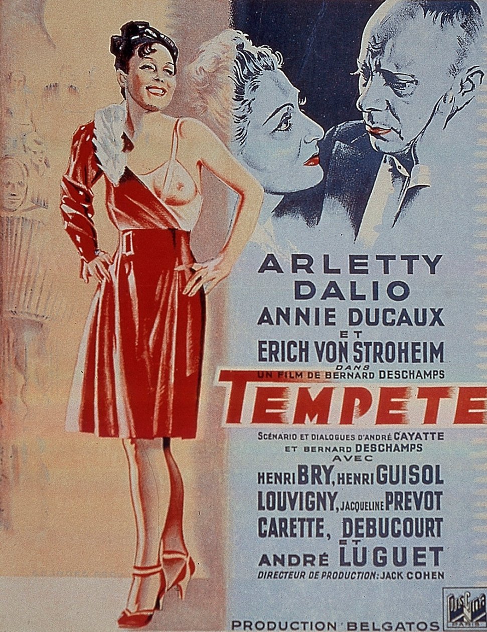 Plakát filmu Tempete Bernarda Deschampse s Arletty 1940 od Unbekannt