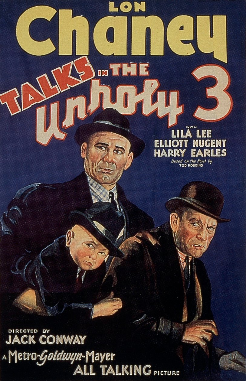 Plakát filmu The Unholy Three od TodBrowning s lonem Chaneym v hlavní roli 1925 od Unbekannt