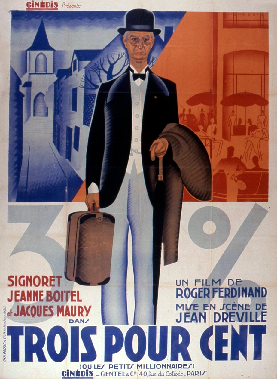 Tři procenta filmového plakátu Jean Dreville 1933 je Francie od Unbekannt