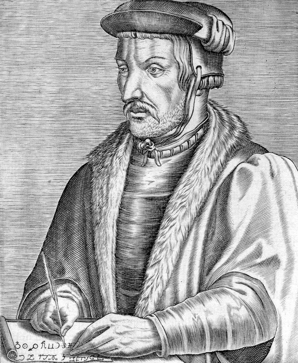 Agrippa von Nettesheim známý také jako Heinrich Cornelius (1486-1535) německý lékař, teolog a filozof, rytina od Unbekannter Künstler