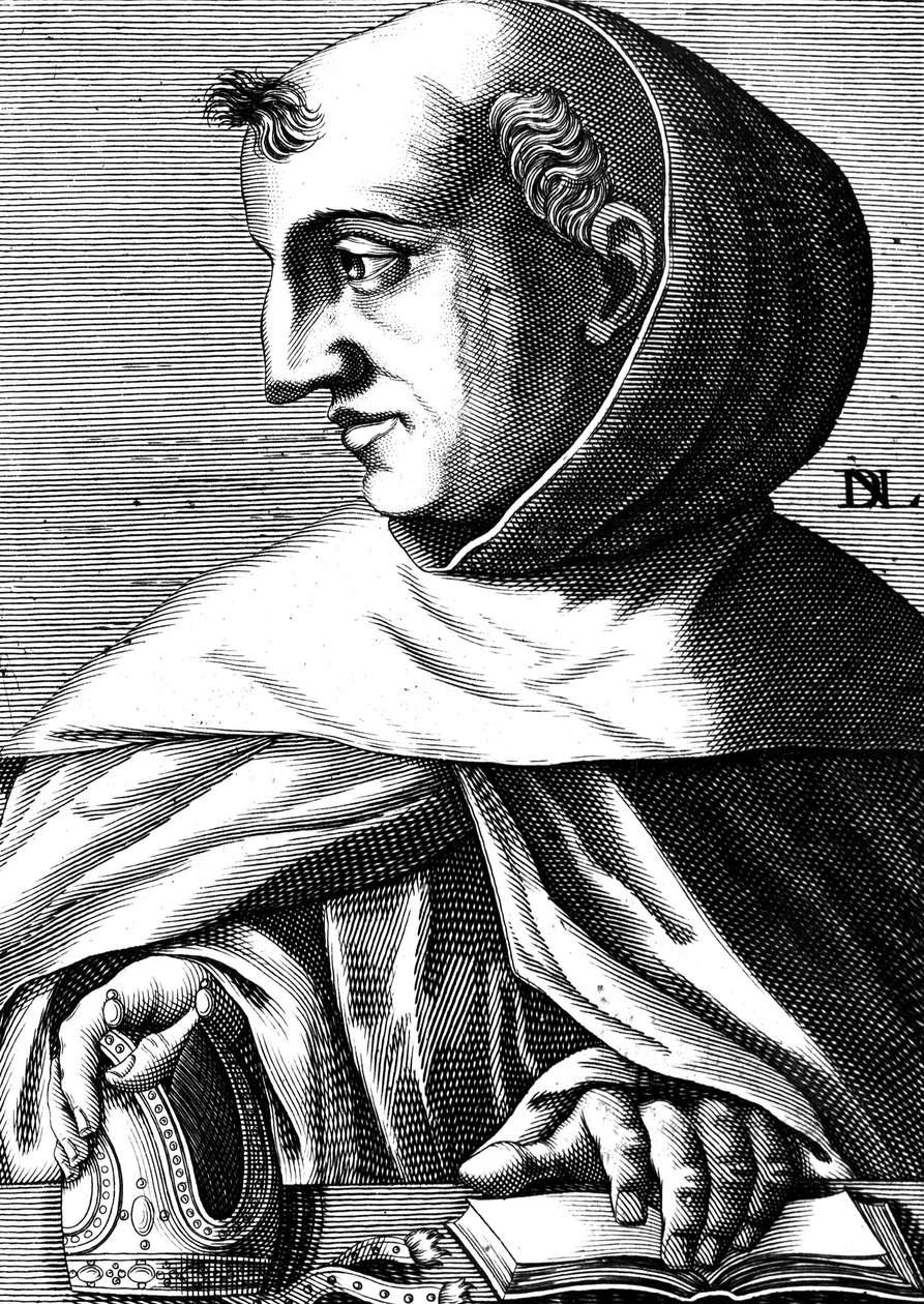Albert Magnus (1193/1206-1280) německý dominikánský mnich , vědec, filozof a teolog, rytina od Unbekannter Künstler