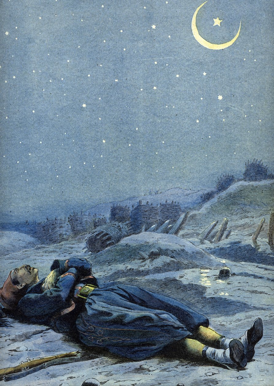 Alegorie turecké státní hymny: voják, který zemřel za svou vlast, kolem roku 1900 (ilustrace) od Unbekannter Künstler